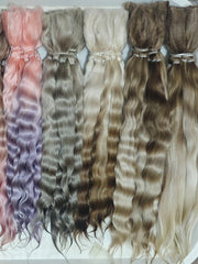 Natural Hand-dyed Mohair for Doll Wig, Mohair Strands Mohair Locks, Curl