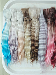 Natural Hand-dyed Mohair for Doll Wig, Mohair Strands Mohair Locks, Curl