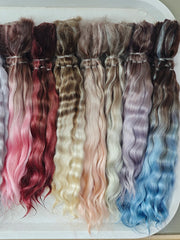 Natural Hand-dyed Mohair for Doll Wig, Mohair Strands Mohair Locks, Curl