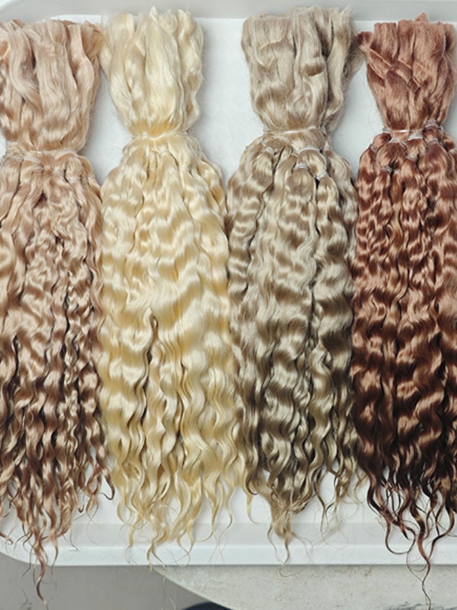 Natural Hand-dyed Mohair for Doll Wig, Mohair Strands Mohair Locks, Curl