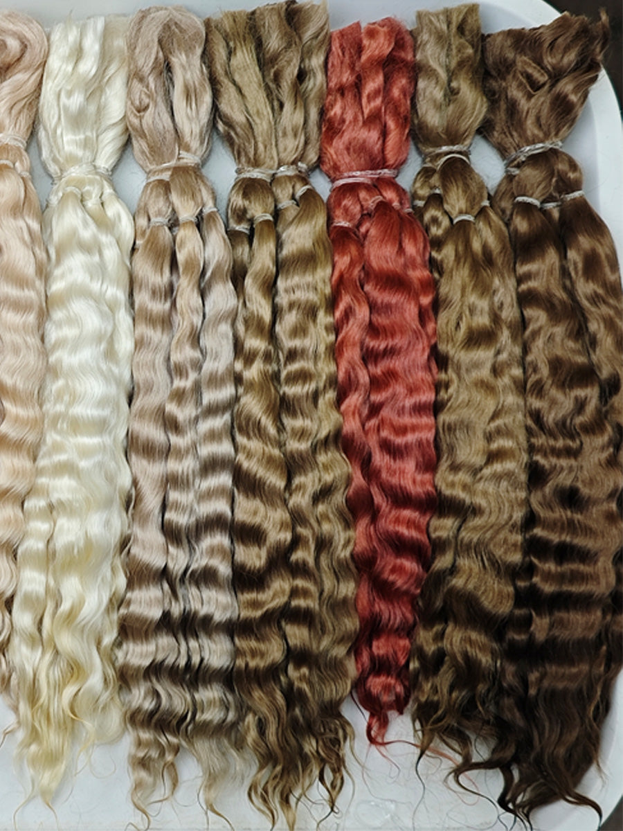 Natural Hand-dyed Mohair for Doll Wig, Mohair Strands Mohair Locks, Curl