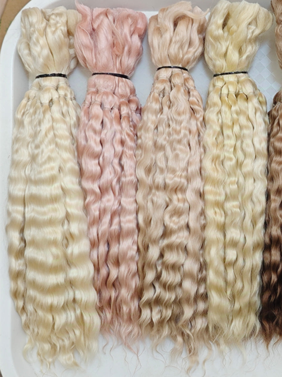 Natural Hand-dyed Mohair for Doll Wig, Mohair Strands Mohair Locks, Curl