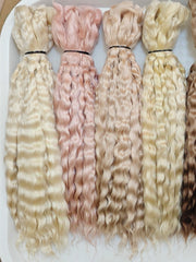 Natural Hand-dyed Mohair for Doll Wig, Mohair Strands Mohair Locks, Curl