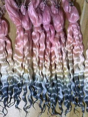 Natural Hand-dyed Mohair for Doll Wig, Mohair Strands Mohair Locks, Curl