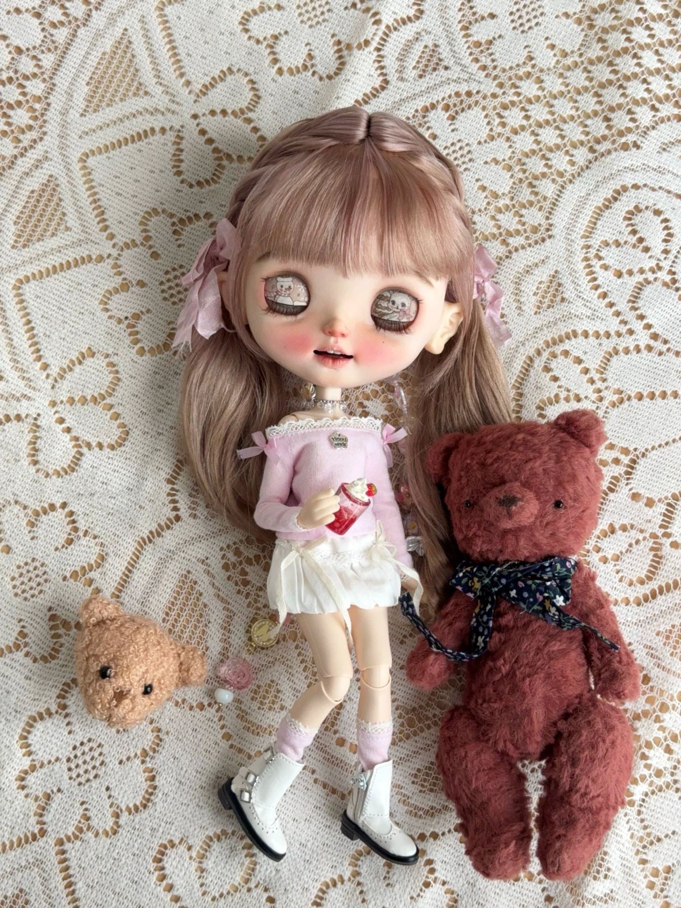 Off-Shoulder Bubble Skirt Blythe Set - Handmade Doll Clothes-ToastDoll