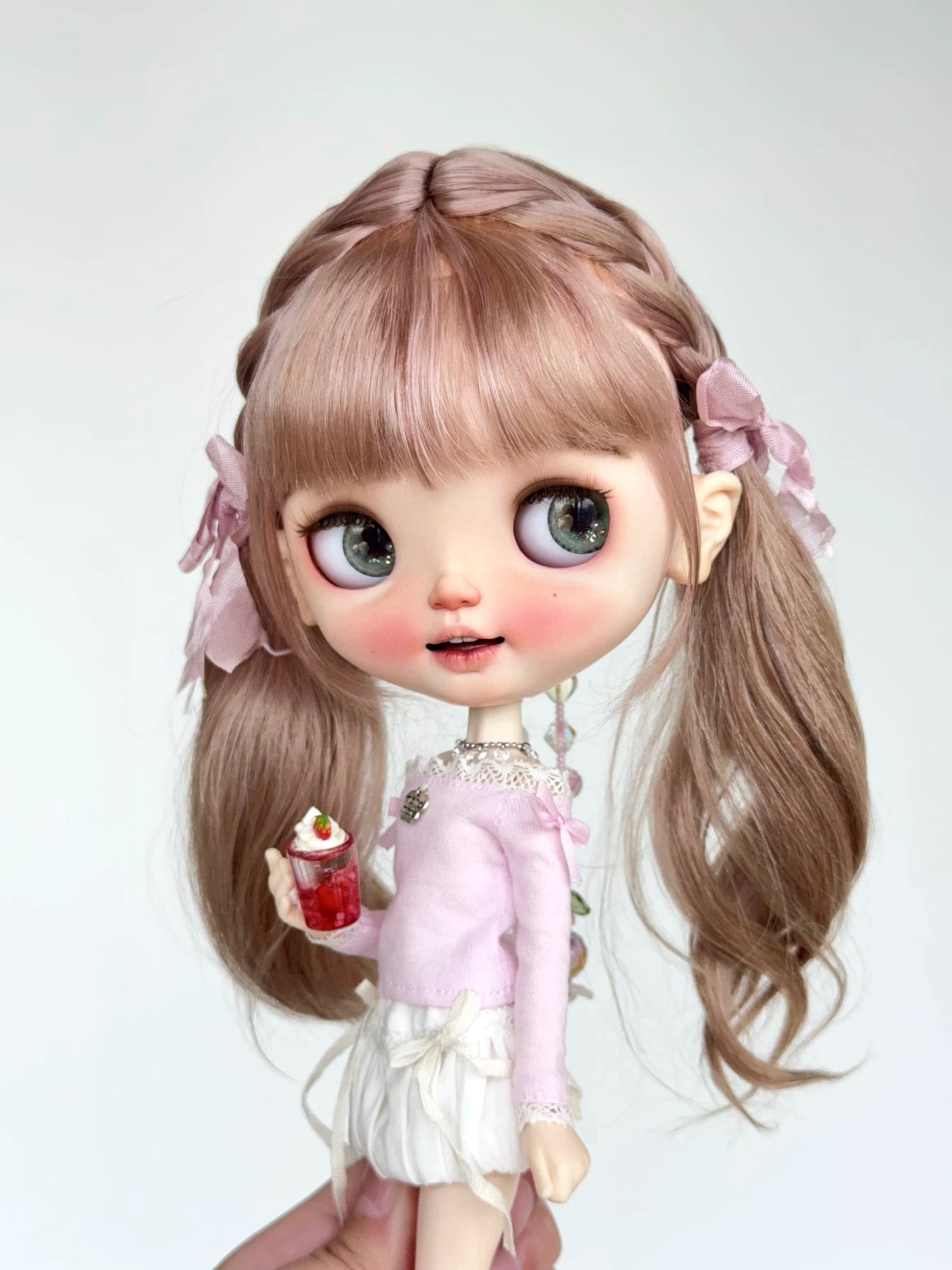 Pink Off-Shoulder Bubble Skirt Blythe Set | ToastDoll