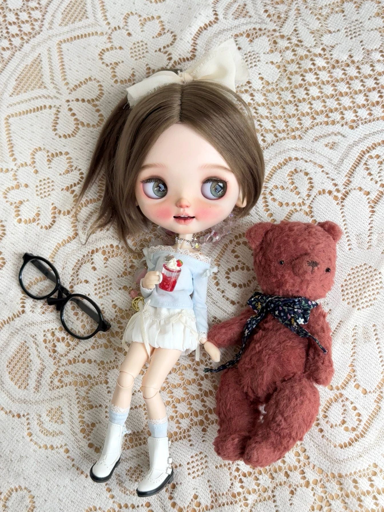Blue Off-Shoulder Bubble Skirt Blythe Set | ToastDoll
