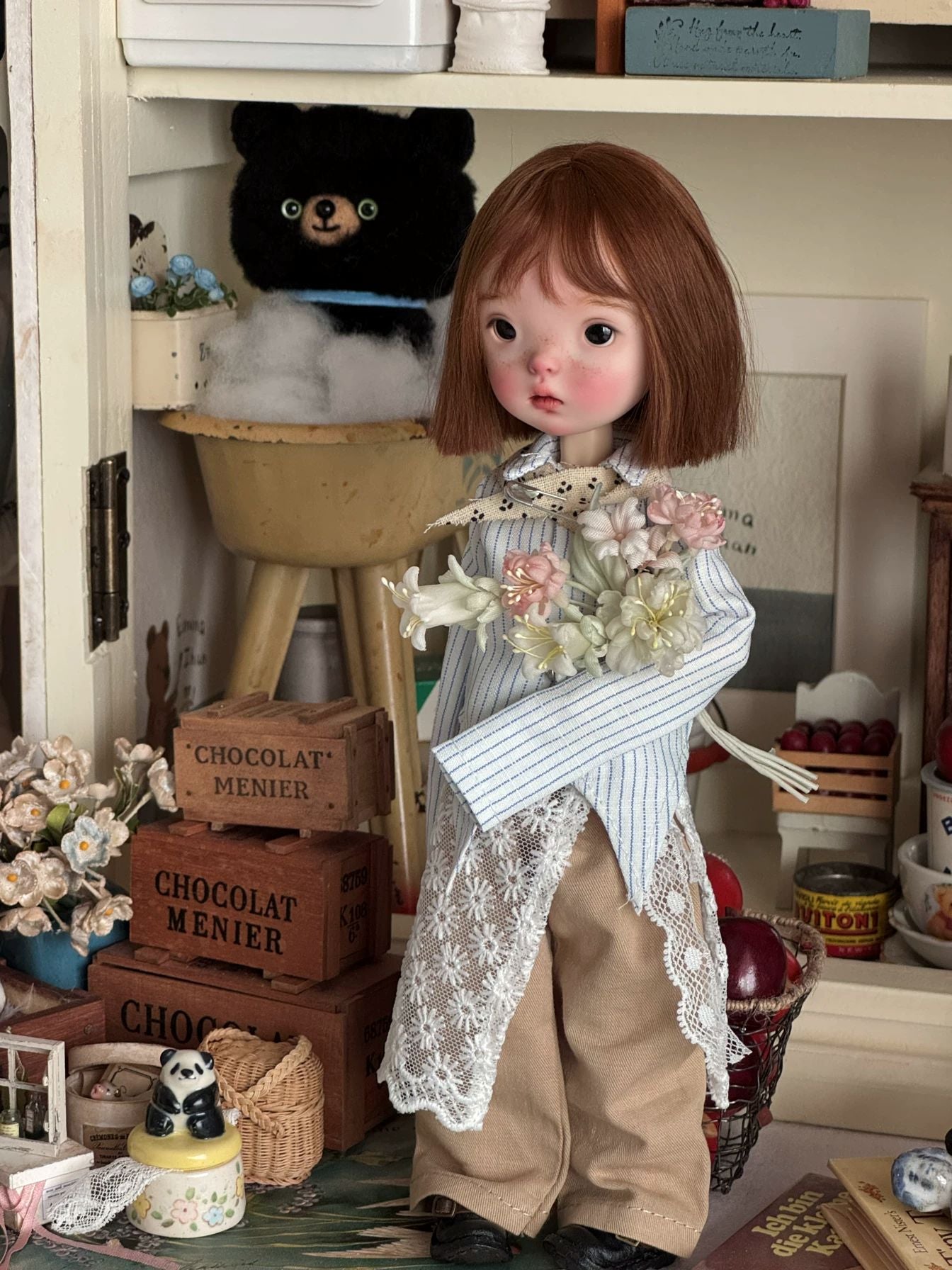 Striped Shirt Pants Blythe BJD Set - Handmade Doll Clothes-ToastDoll