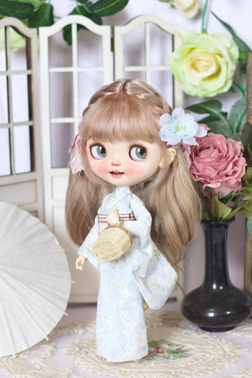 Floral Kimono Blythe BJD Outfit - Handmade Doll Clothes-ToastDoll