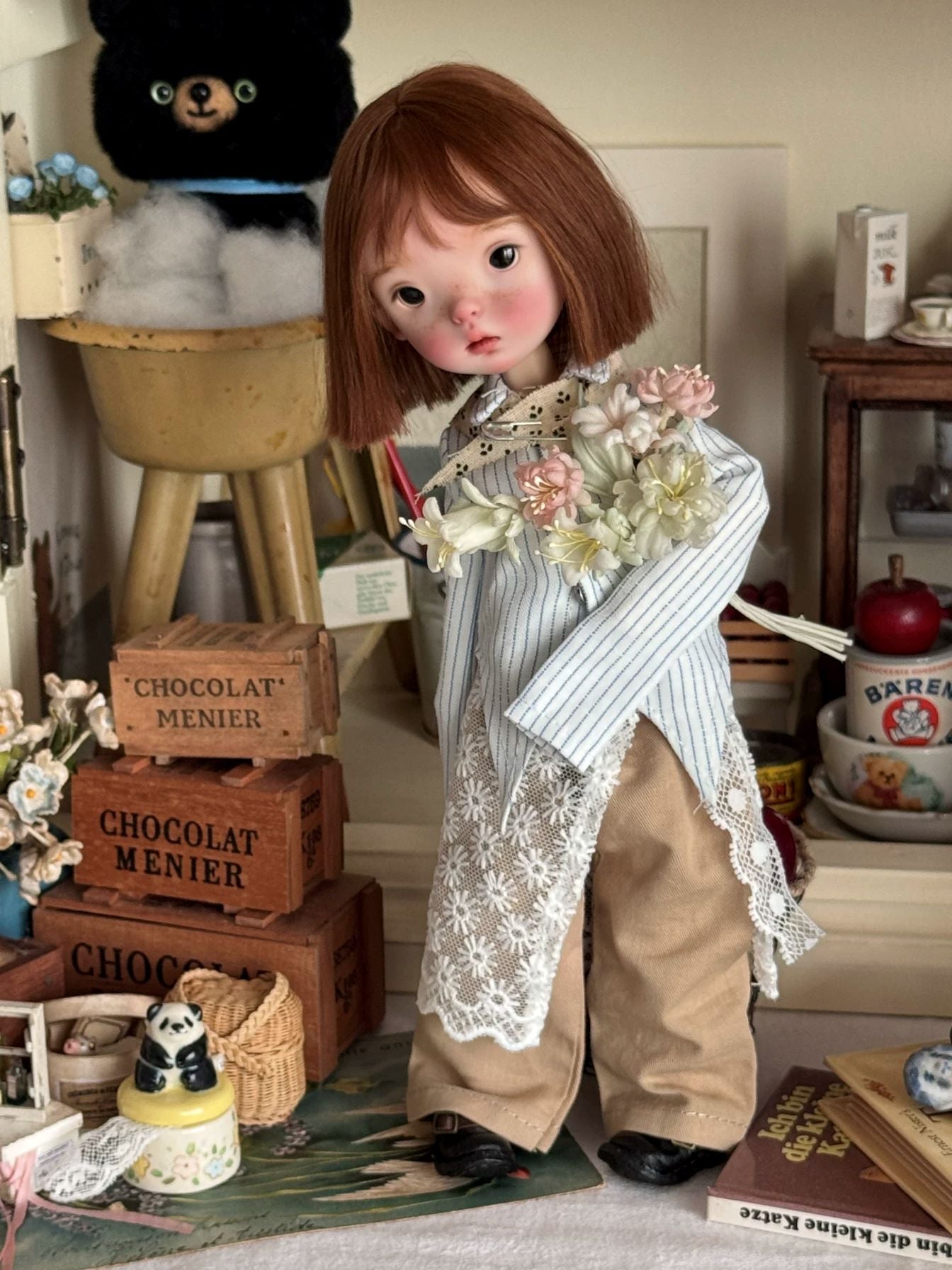 Striped Shirt Pants Blythe BJD Set - Handmade Doll Clothes-ToastDoll