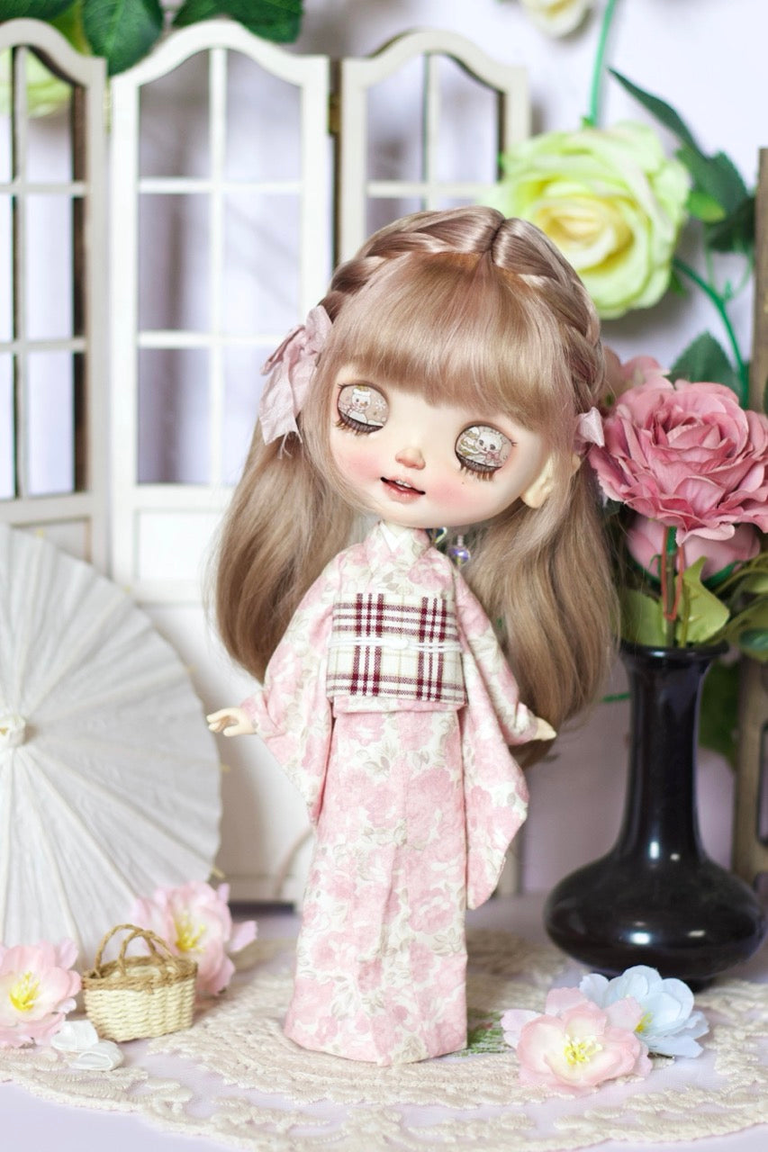 Floral Kimono Blythe BJD Outfit - Handmade Doll Clothes-ToastDoll