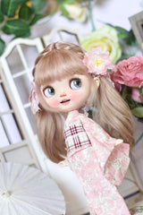 Floral Kimono Blythe BJD Outfit - Handmade Doll Clothes-ToastDoll