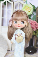 Floral Kimono Blythe BJD Outfit - Handmade Doll Clothes-ToastDoll