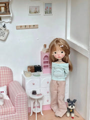 Off-Shoulder Top Flare Pants Blythe BJD Set - Handmade Doll Clothes-ToastDoll