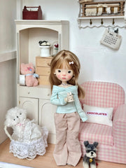 Off-Shoulder Top Flare Pants Blythe BJD Set - Handmade Doll Clothes-ToastDoll