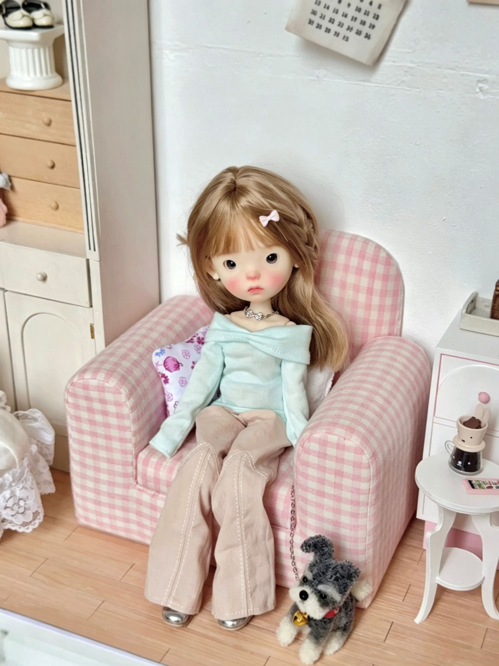 Off-Shoulder Top Flare Pants Blythe BJD Set - Handmade Doll Clothes-ToastDoll