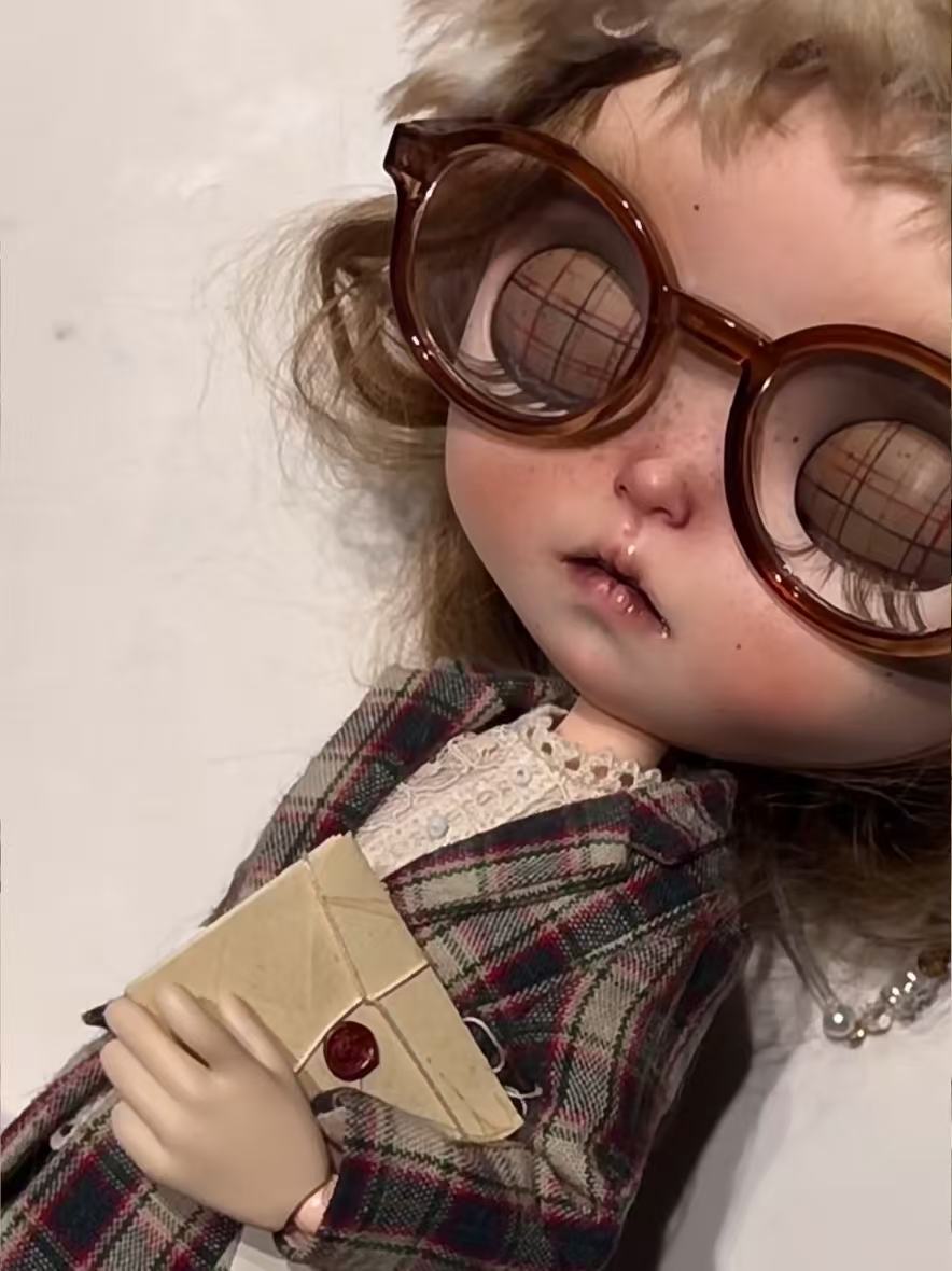 OOAK Custom Blythe Doll For Commission, Vintage Plaid