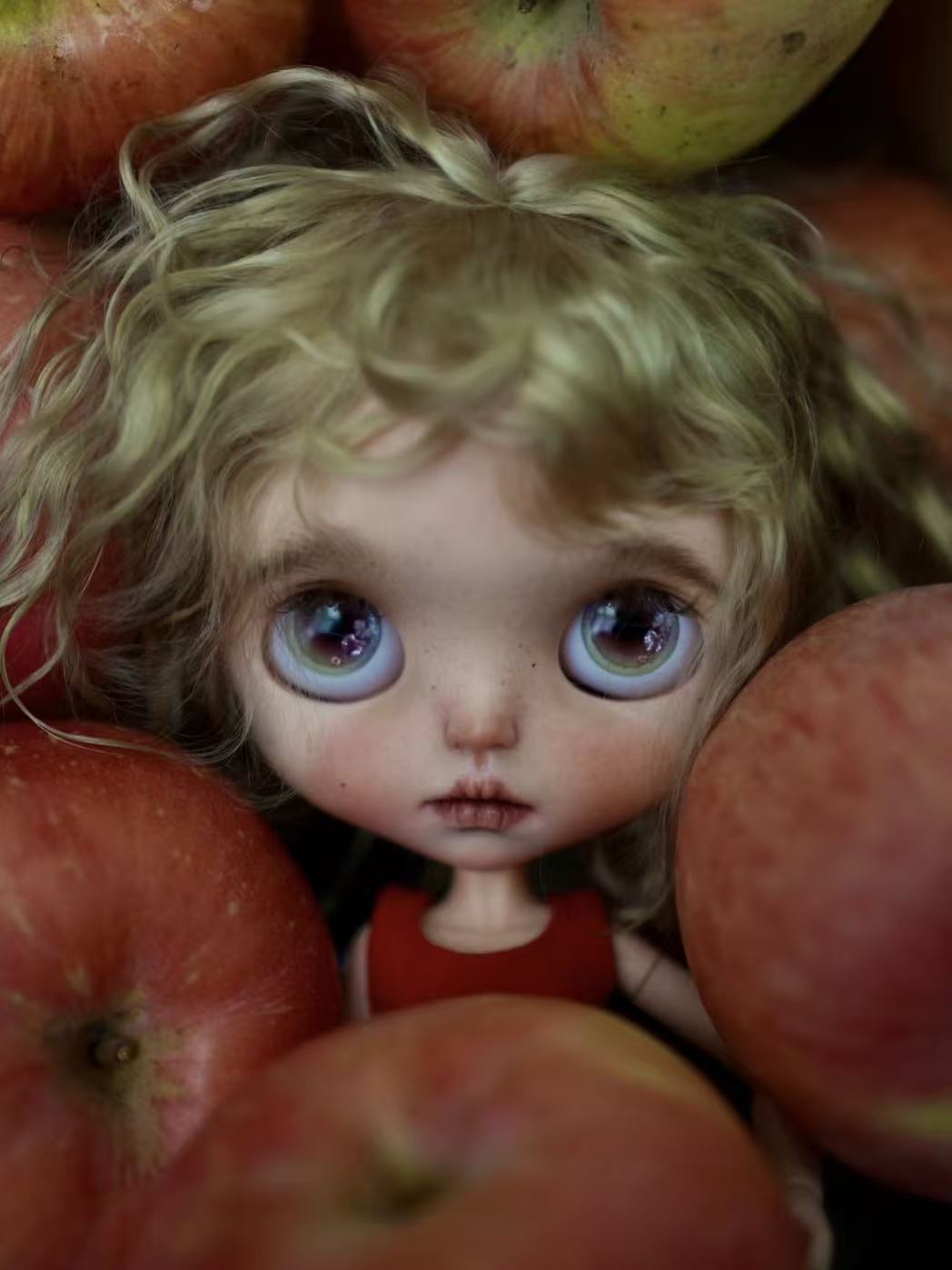 OOAK Custom Blythe Doll For Commission, Apple Girl