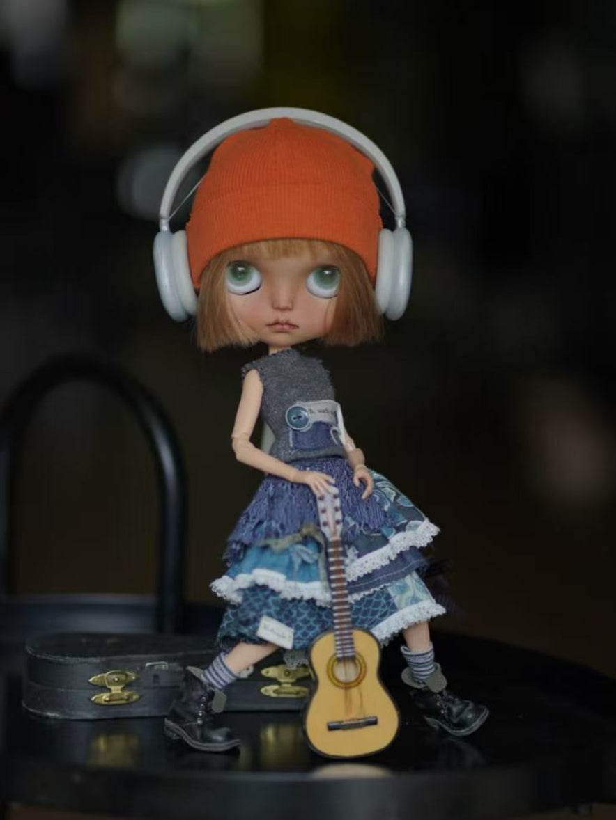OOAK Custom Blythe Doll For Commission, Edgy Rock-Chic Girl