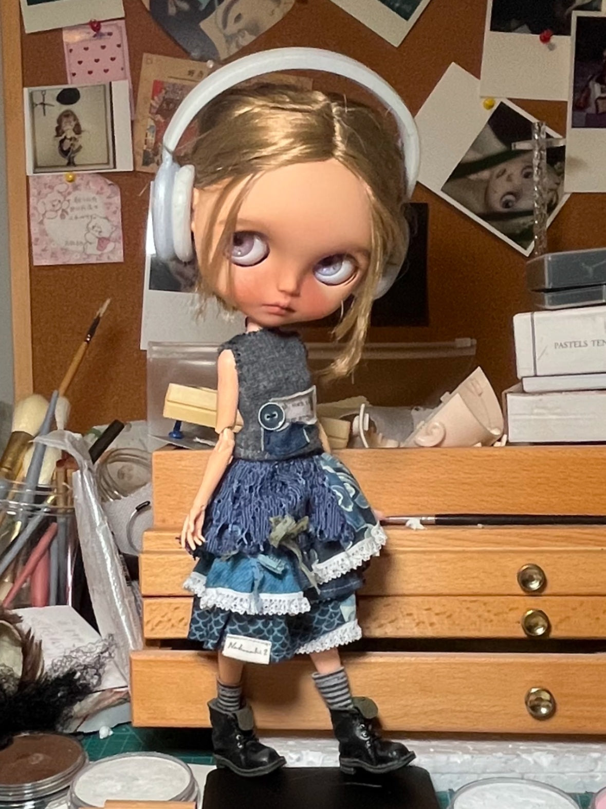 OOAK Custom Blythe Doll For Commission, Edgy Rock-Chic Girl
