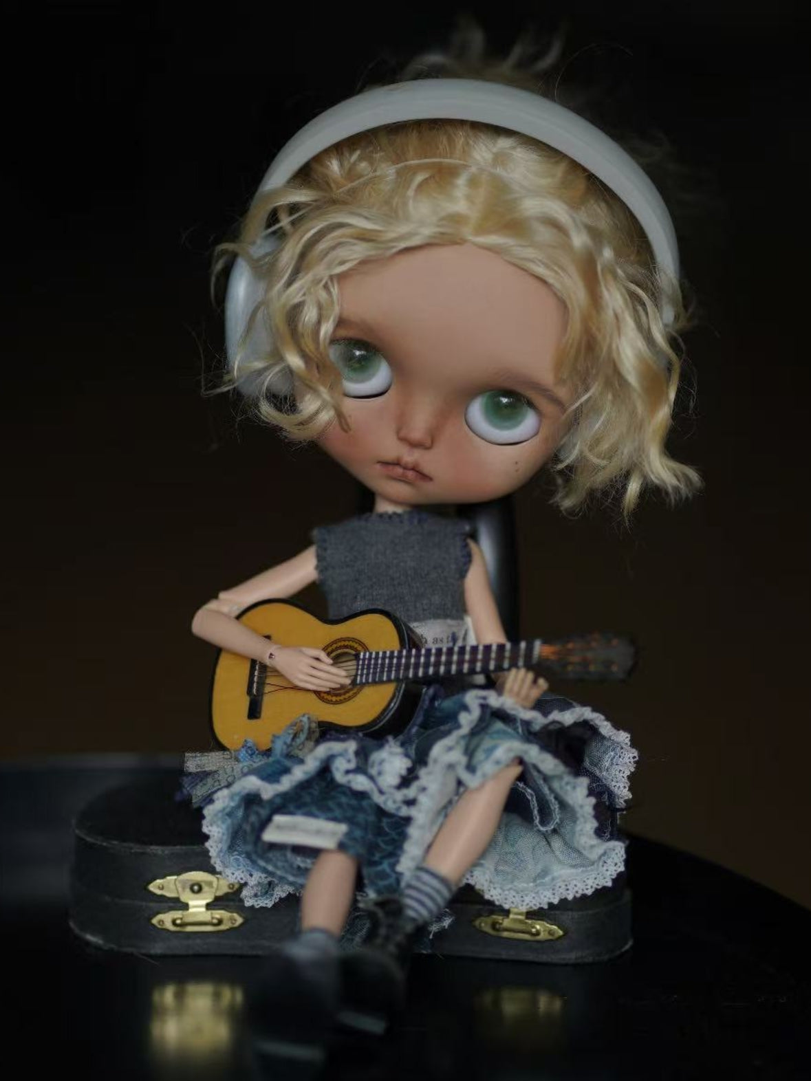 OOAK Custom Blythe Doll For Commission, Edgy Rock-Chic Girl