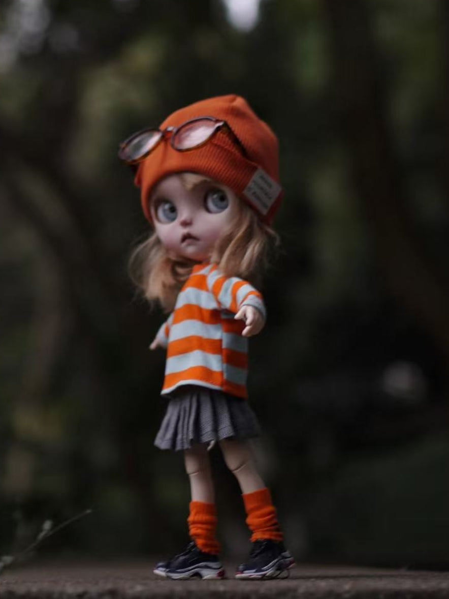 OOAK Custom Blythe Doll For Commission, Vibrant Orange