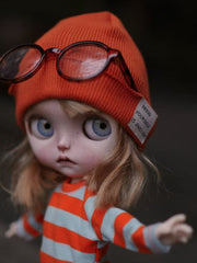 OOAK Custom Blythe Doll For Commission, Vibrant Orange