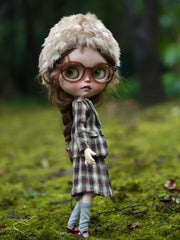 OOAK Custom Blythe Doll For Commission, Vintage Plaid