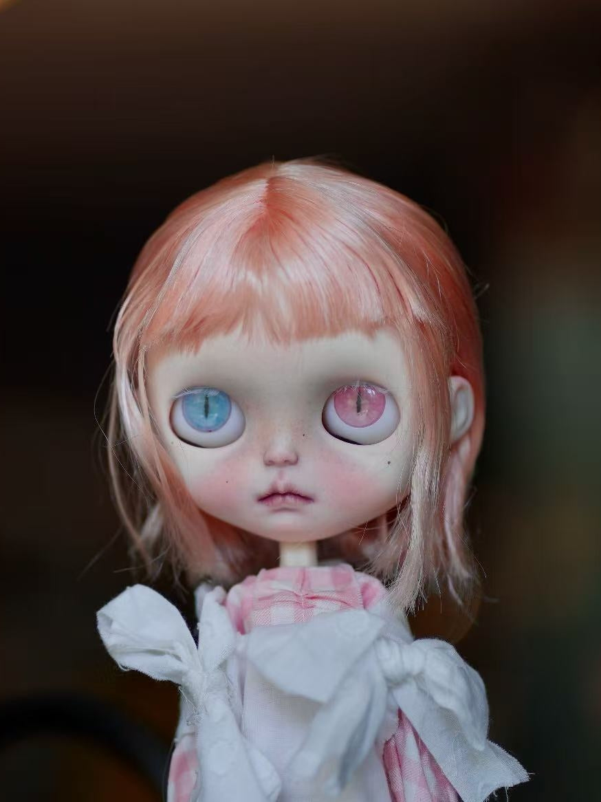 OOAK Custom Blythe Doll For Commission,Pink Wig Girl