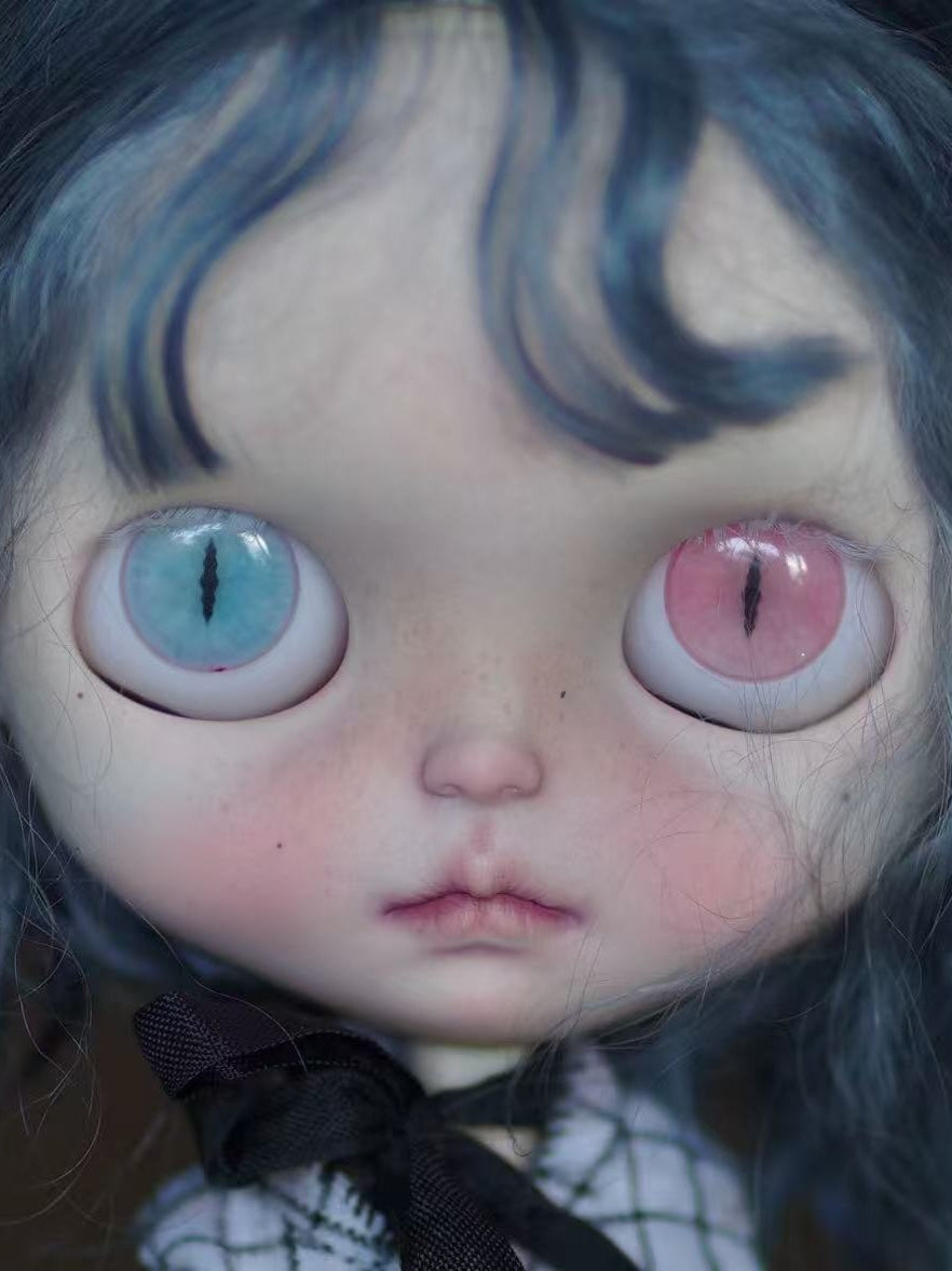 OOAK Custom Blythe Doll For Commission,Blue Wig Girl