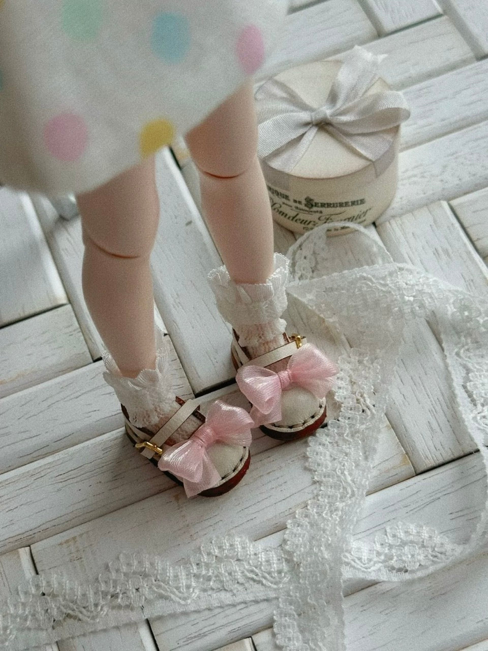 Bow Vintage Blythe Mary Janes - Handmade Doll Shoes - ToastDoll