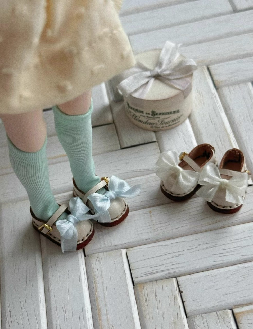 Bow Vintage Blythe Mary Janes - Handmade Doll Shoes - ToastDoll
