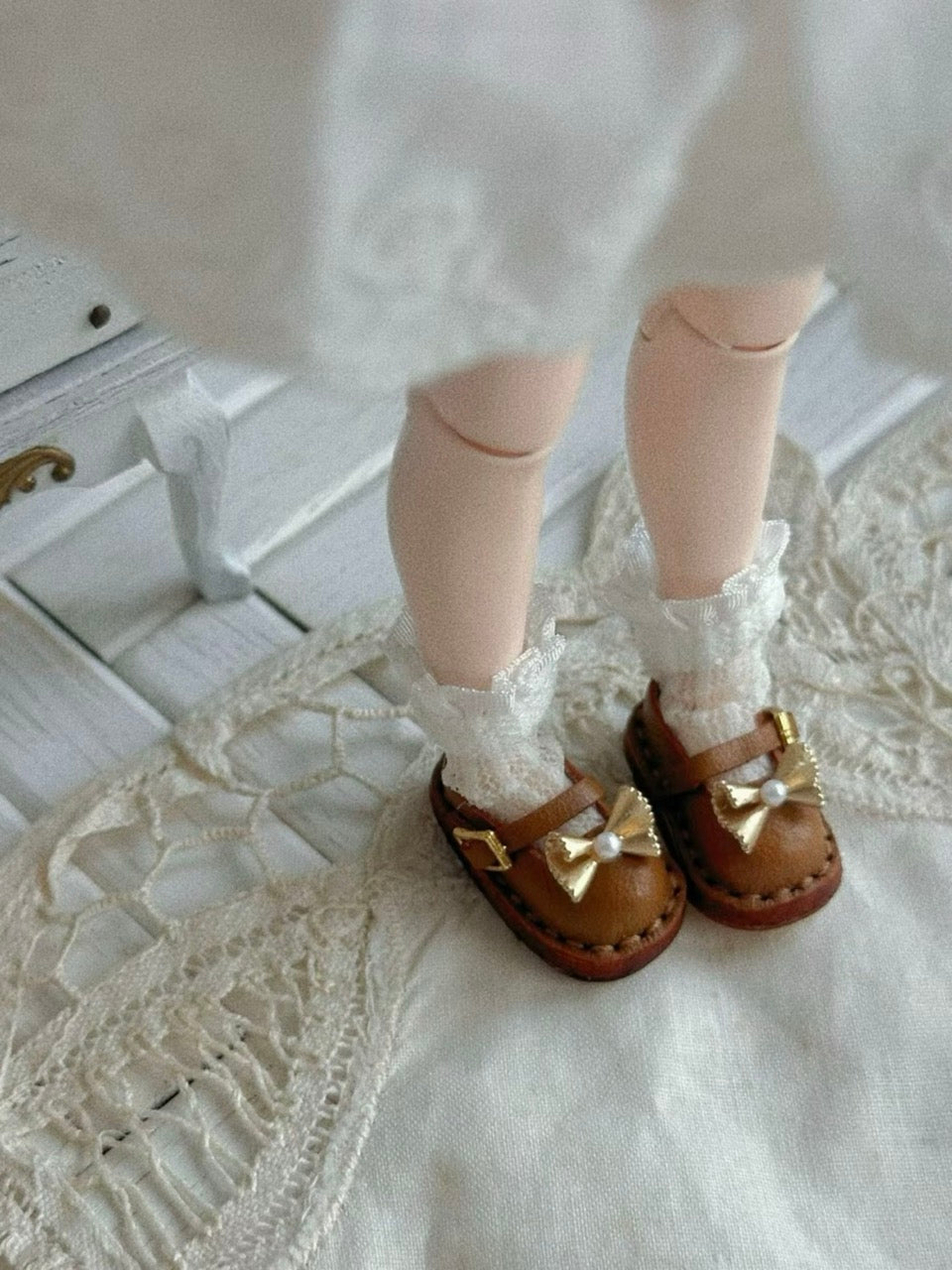 Bow Vintage Blythe Mary Janes - Handmade Doll Shoes - ToastDoll