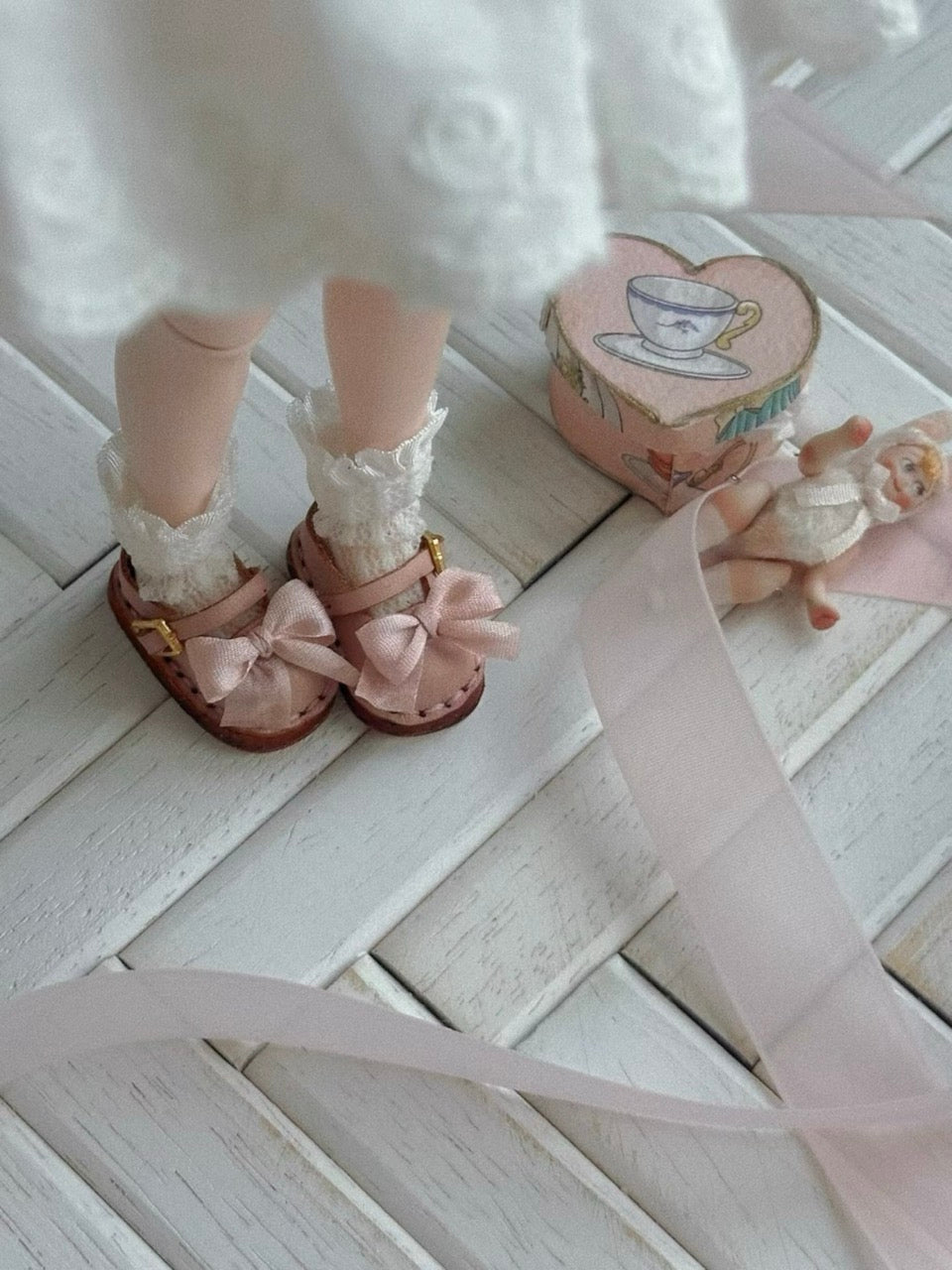 Bow Vintage Blythe Mary Janes - Handmade Doll Shoes - ToastDoll