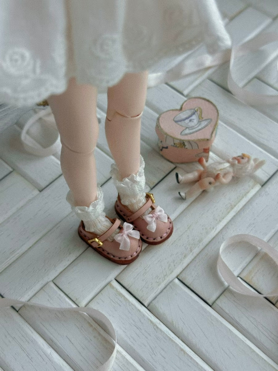 Bow Vintage Blythe Mary Janes - Handmade Doll Shoes - ToastDoll