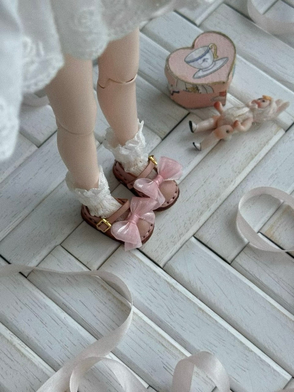 Bow Vintage Blythe Mary Janes - Handmade Doll Shoes - ToastDoll