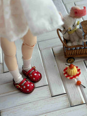 Polka Dot Blythe Mary Janes - Handmade Doll Shoes - ToastDoll