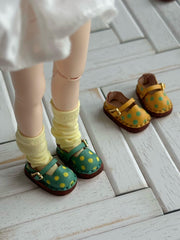Polka Dot Blythe Mary Janes - Handmade Doll Shoes - ToastDoll