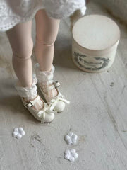 Sweet White Blythe Mary Janes - Handmade Doll Shoes - ToastDoll