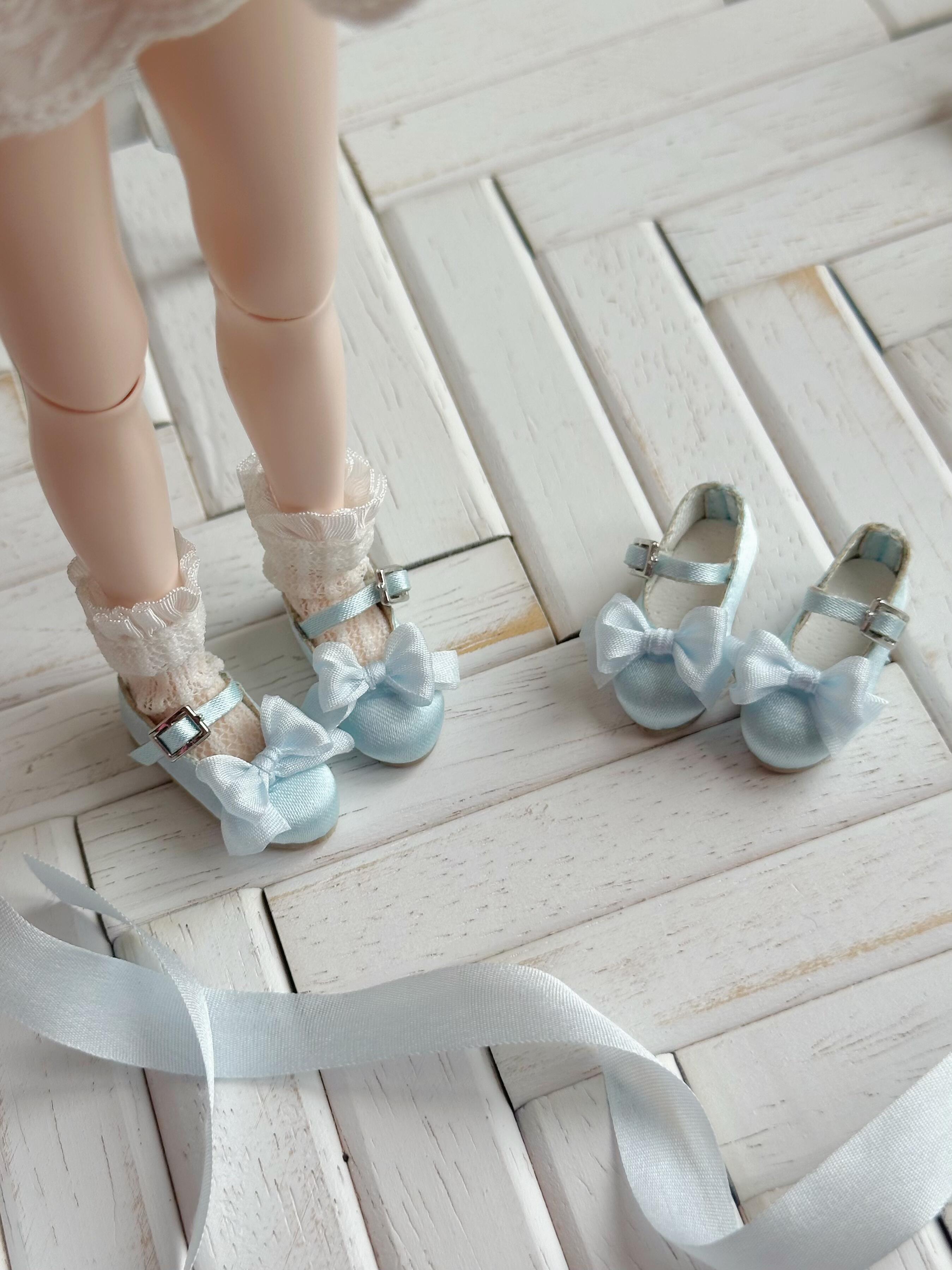 Soft Bow Blythe Mary Janes - Handmade Doll Shoes - ToastDoll