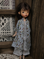Handmade Outfit for Blythe/ Ob24/ Ob22/ Azone, Retro Floral Shirt Set