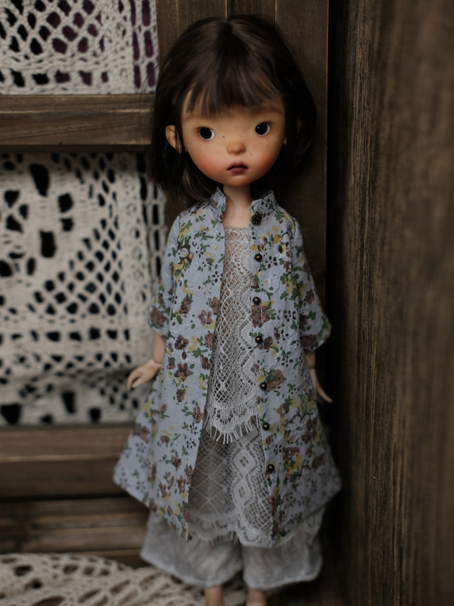 Handmade Outfit for Blythe/ Ob24/ Ob22/ Azone, Retro Floral Shirt Set