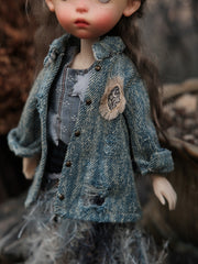 Handmade Outfit for Blythe/ Ob24/ Ob22/ Azone, Denim Splicing Set