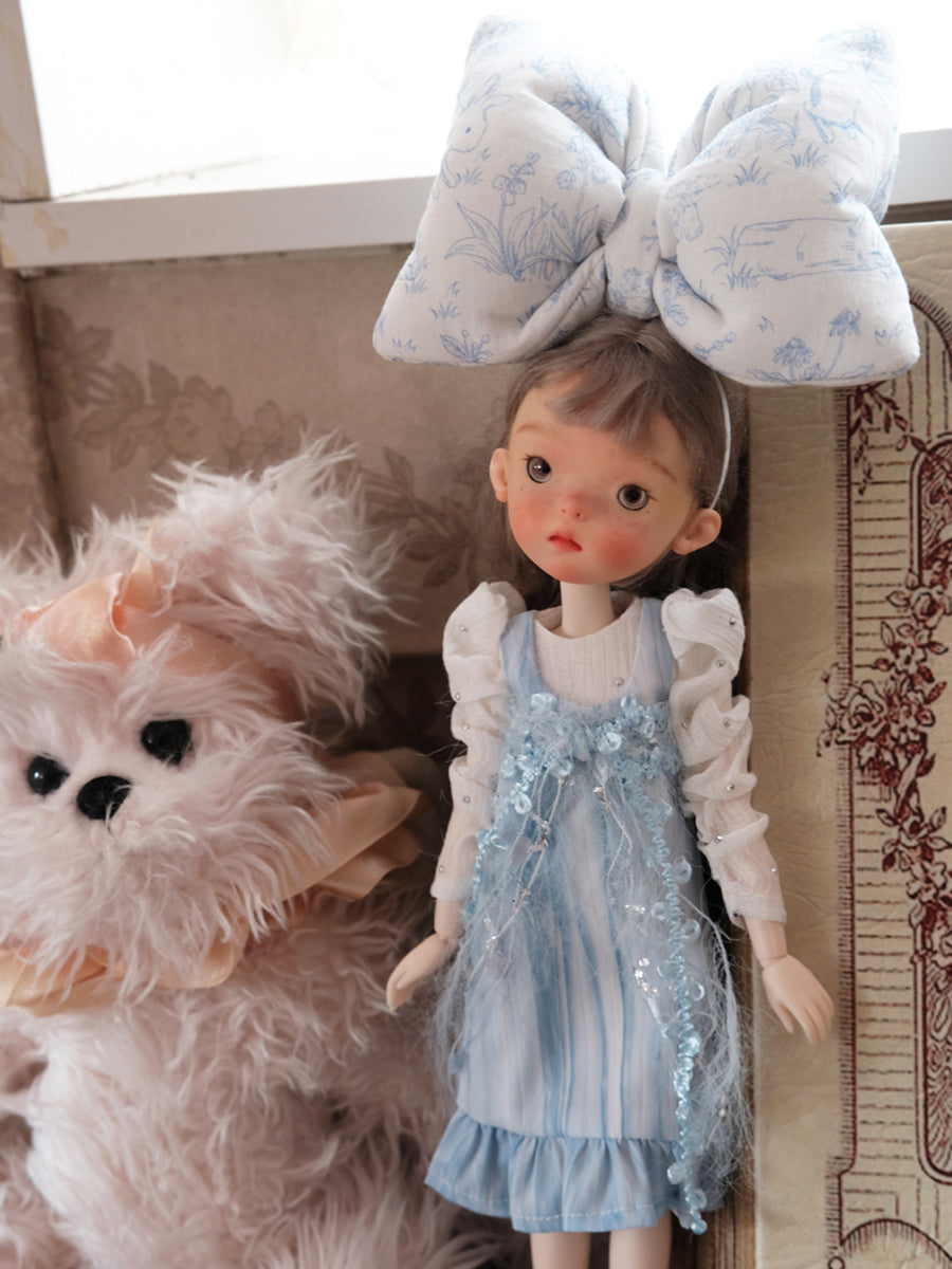 Handmade Outfit for Blythe/ Ob24/ Ob22/ Azone, Blue Bow Set