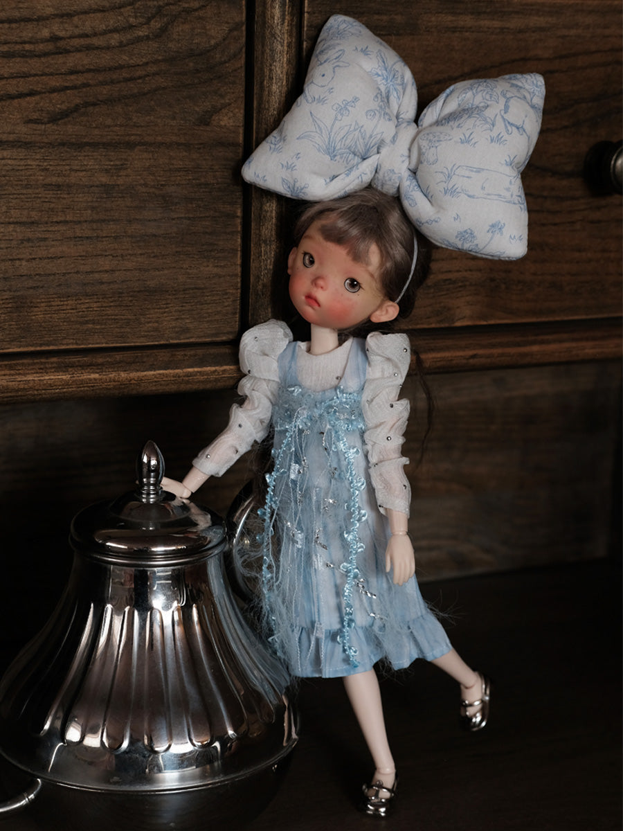 Handmade Outfit for Blythe/ Ob24/ Ob22/ Azone, Blue Bow Set