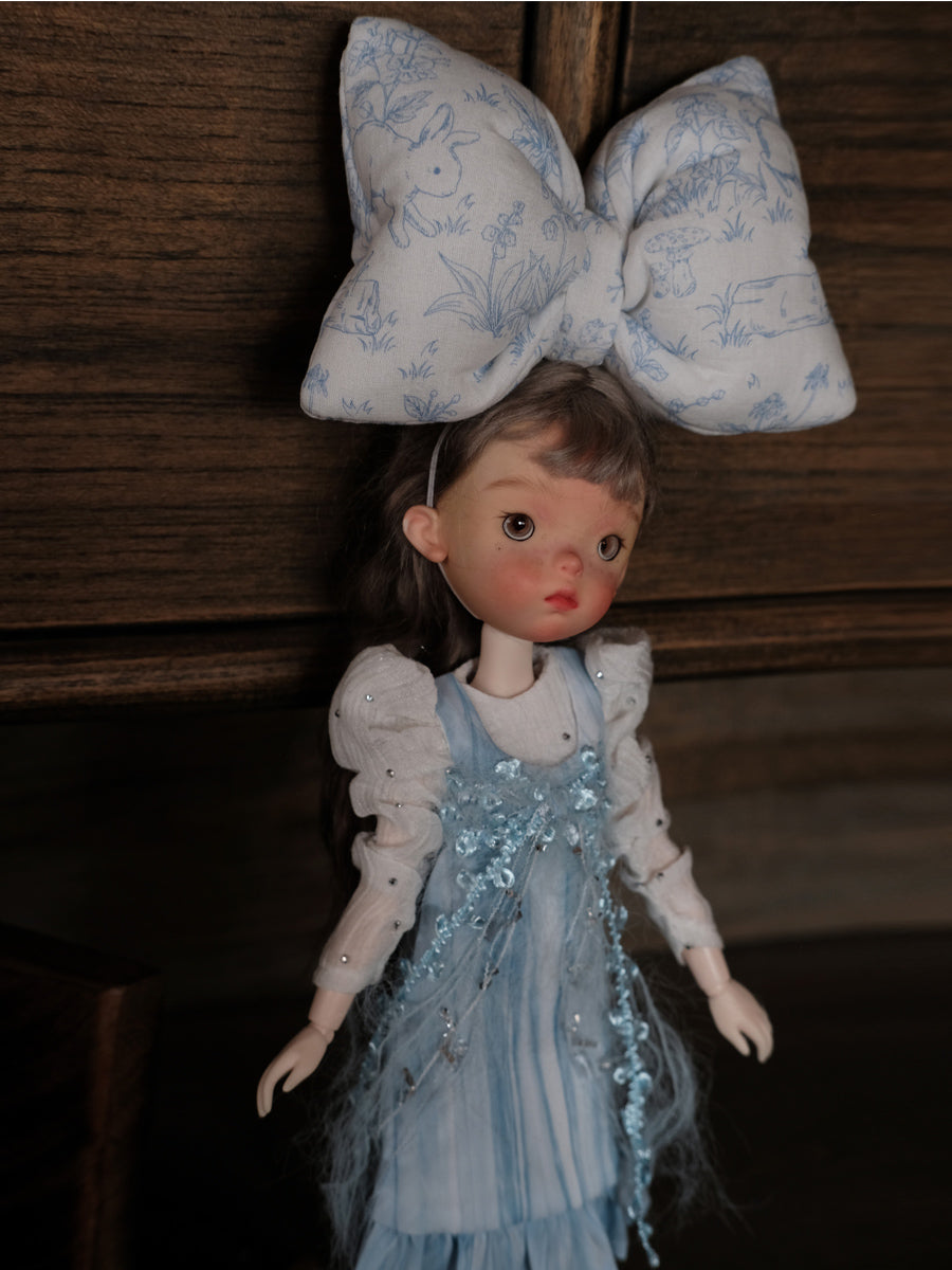Handmade Outfit for Blythe/ Ob24/ Ob22/ Azone, Blue Bow Set