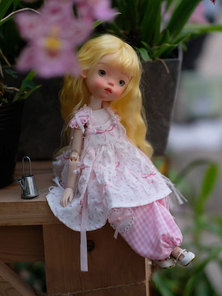 Handmade Outfit for Blythe/ Ob24/ Ob22/ Azone, Pink Bow Set