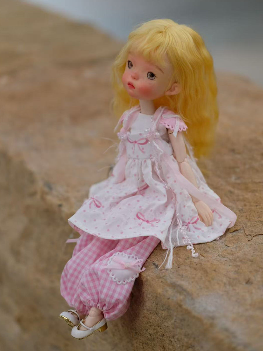 Handmade Outfit for Blythe/ Ob24/ Ob22/ Azone, Pink Bow Set