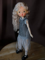Grey Distressed Gauze 1/6 BJD Outfit On Doll Display | ToastDoll