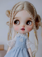Blue White Floral Blythe 1/6 BJD Outfit Half Body Shot | ToastDoll